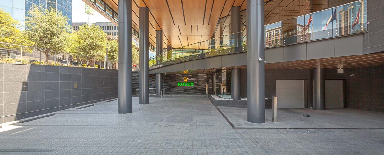 loading zone underground level exterior Rolex Plaza